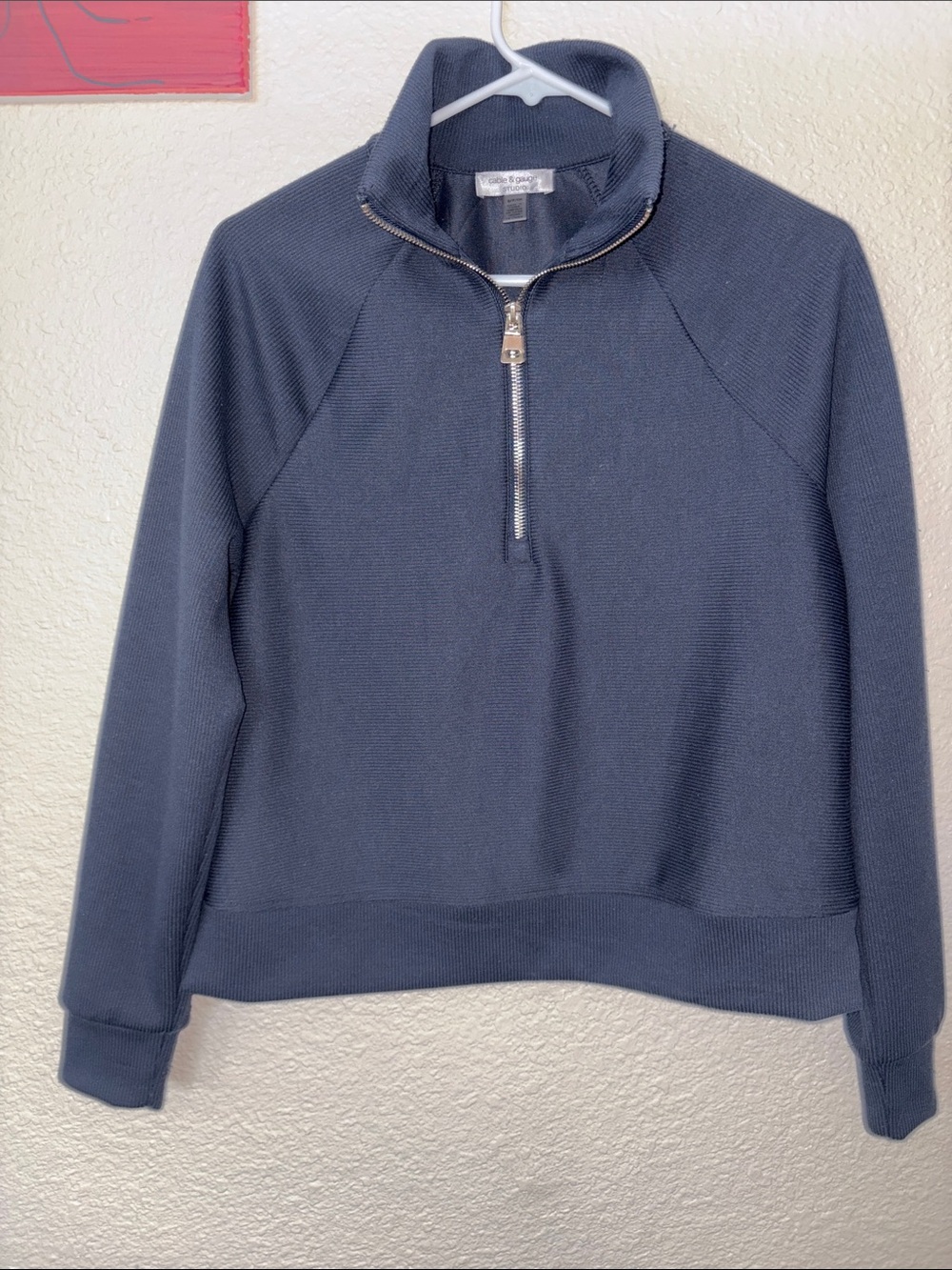 Vineyard Vines Navy Textured Half-Zip Pullover